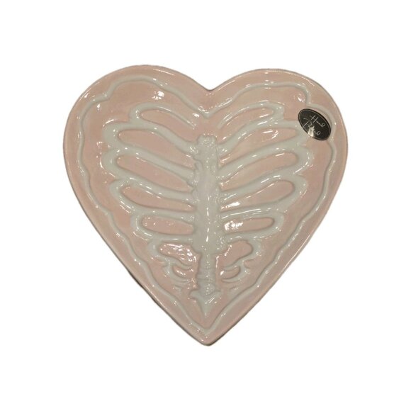 New Pink Halloween Skelton Heart Rib Serving Platter Serving Tray Plate Party - Picture 2 of 3